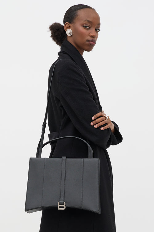 Balenciaga Leather Hourglass East West Tote Bag