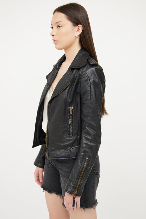 Balenciaga Black Leather Moto Jacket