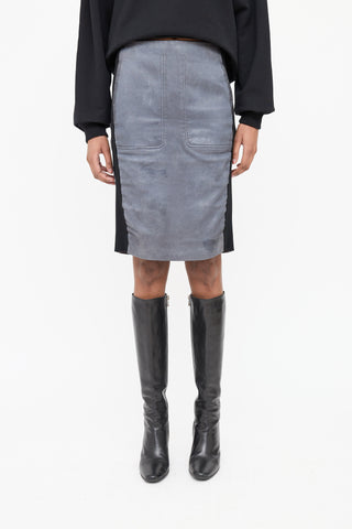 Balenciaga Leather Panelled Midi Skirt