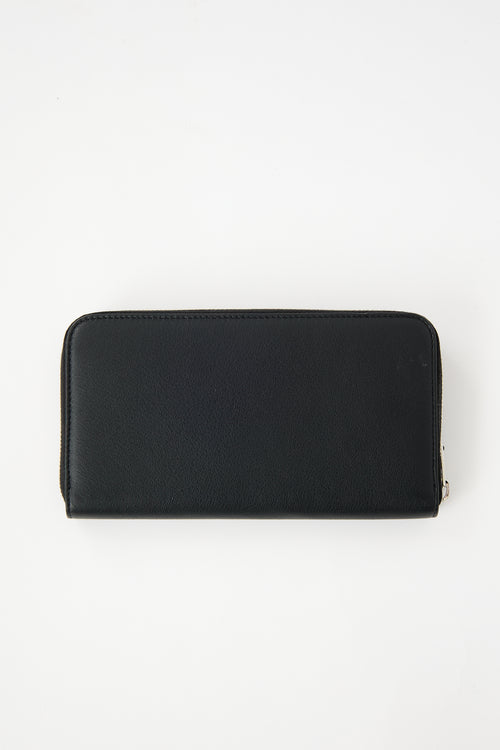 Balenciaga Leather Papier Zip Around Wallet
