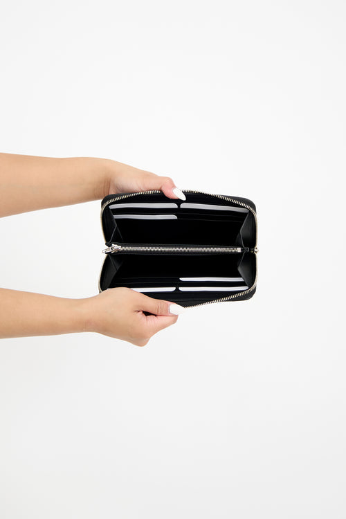 Balenciaga Leather Papier Zip Around Wallet