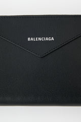 Balenciaga Leather Papier Zip Around Wallet