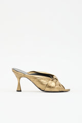 Balenciaga Leather Peep Toe Sandal