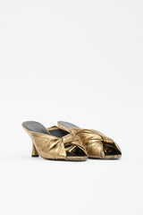 Balenciaga Leather Peep Toe Sandal
