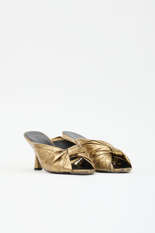Balenciaga Leather Peep Toe Sandal