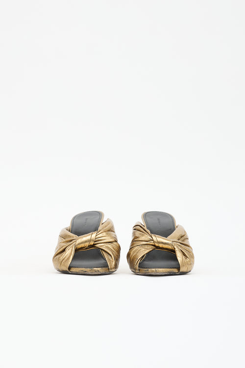 Balenciaga Leather Peep Toe Sandal