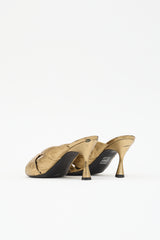 Balenciaga Leather Peep Toe Sandal