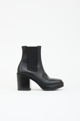 Balenciaga Leather Block Heel Ankle Boot
