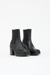 Balenciaga Leather Block Heel Ankle Boot