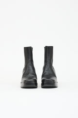 Balenciaga Leather Block Heel Ankle Boot
