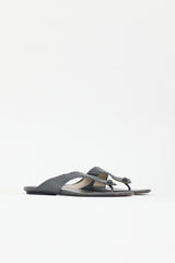Balenciaga Leather Brogue T-Strap Sandal