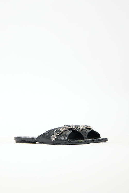 Balenciaga Leather Cagole Arena Slide