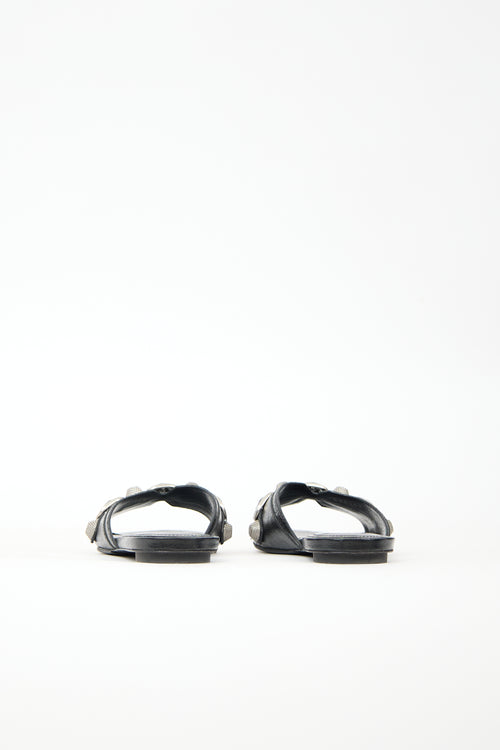 Balenciaga Leather Cagole Arena Slide