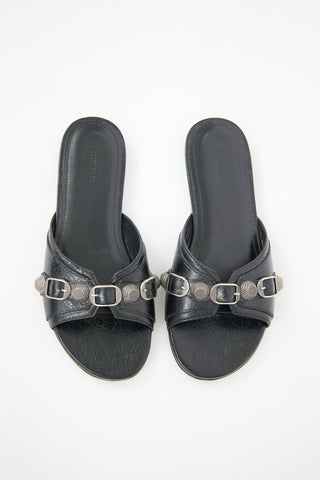 Balenciaga Leather Cagole Arena Slide