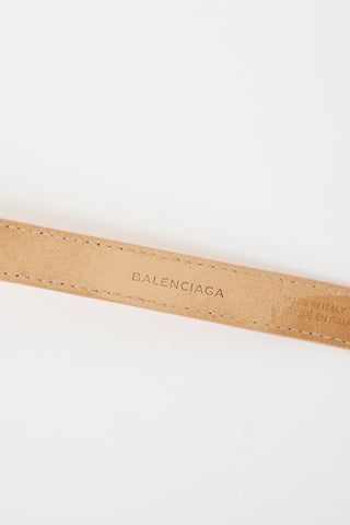 Balenciaga Leather City Triple Bracelet