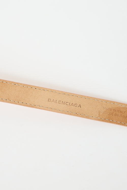 Balenciaga Leather City Triple Bracelet