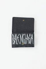 Balenciaga Leather Graffiti Papier Wallet