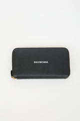 Balenciaga Leather Logo Zip Wallet