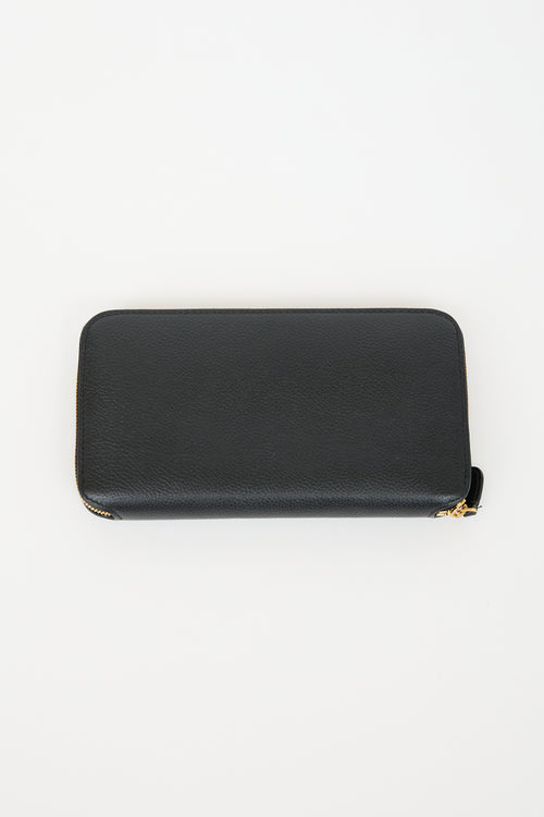 Balenciaga Leather Logo Zip Wallet