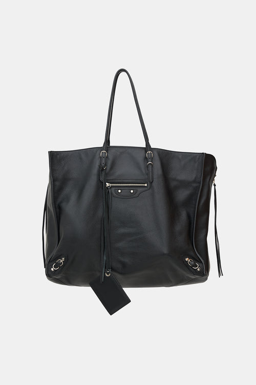 Balenciaga Leather Papier A4 Zip Around Tote Bag