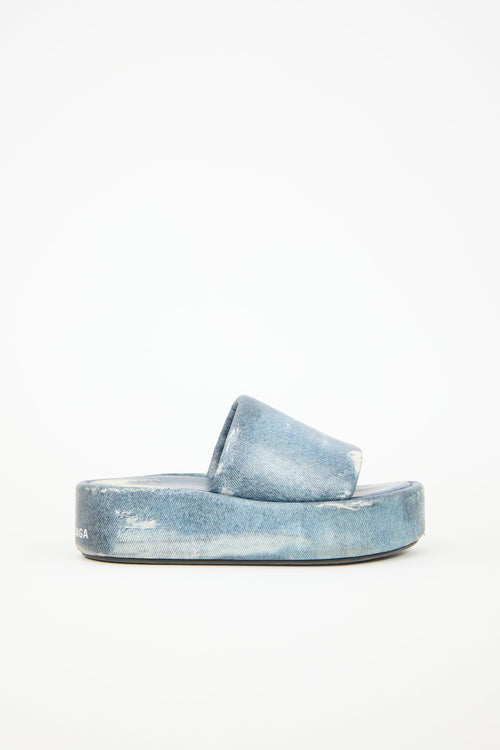 Balenciaga Leather Rise Slide