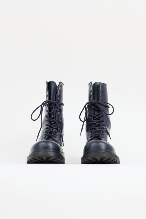 Balenciaga Leather Tall Combat Boot