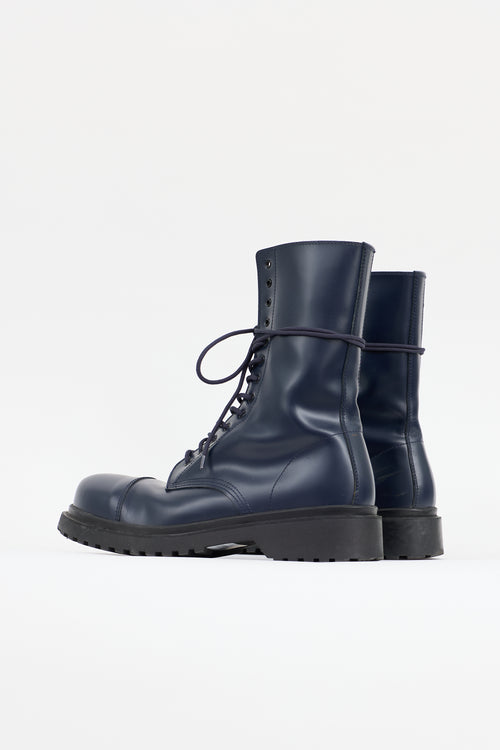 Balenciaga Leather Tall Combat Boot