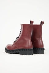 Balenciaga Leather Woven Combat Boot