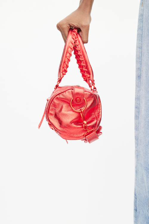 Balenciaga 2005 Metallic Red Small Twiggy Shoulder Bag