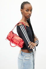Balenciaga 2005 Metallic Red Small Twiggy Shoulder Bag
