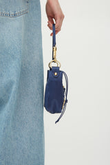 Balenciaga Navy & Gold Satin Small City Bag