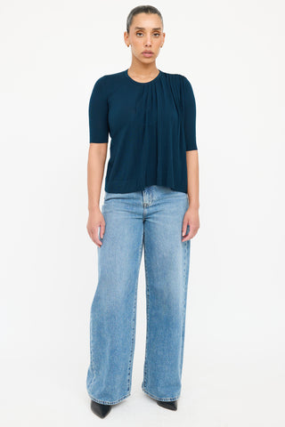 Balenciaga Knits Wool Pleated Top