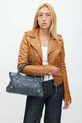 Balenciaga // Blue Crinkled Leather Mini City Bag – VSP Consignment