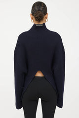 Balenciaga Wool Knit Logo Turtleneck Sweater