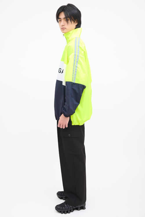 Balenciaga Neon Yellow & Black Nylon Track Jacket