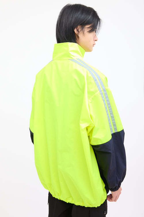 Balenciaga Neon Yellow Black Nylon Track Jacket VSP Consignment