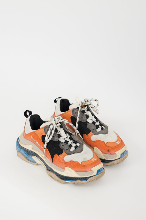 Balenciaga Orange & Multicolour Triple S Sneaker