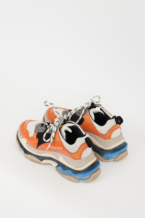 Balenciaga Orange & Multicolour Triple S Sneaker
