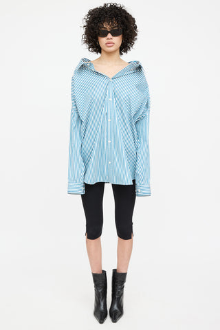 Balenciaga Oversized Striped Logo Shirt