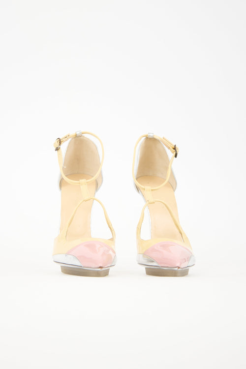 Balenciaga Patent & Metallic Leather Panel Heel