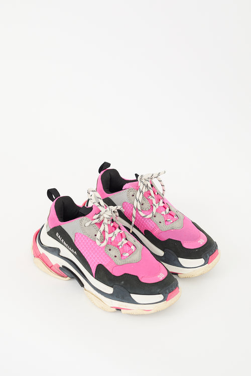 Balenciaga Pink & Black Triple S Sneaker