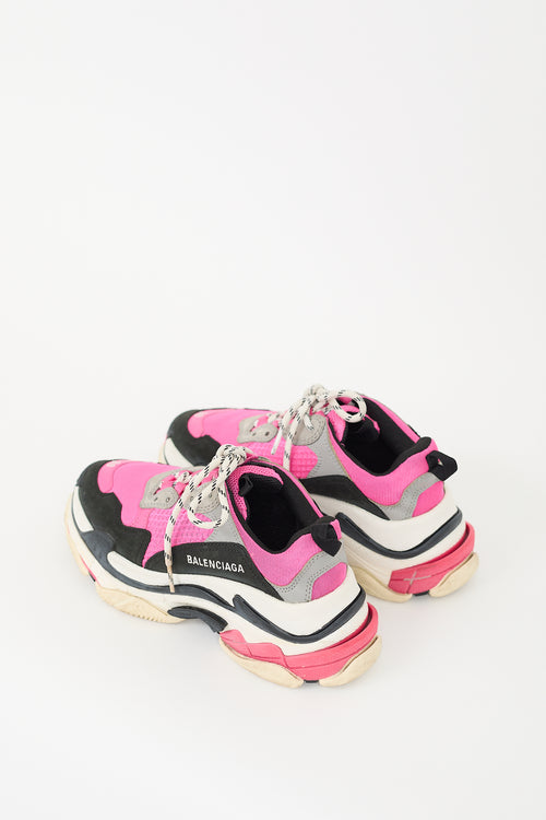 Balenciaga Pink & Black Triple S Sneaker