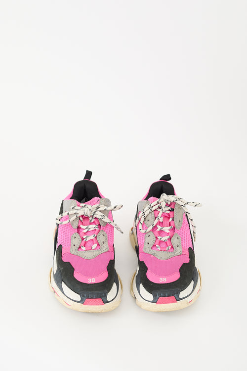 Balenciaga Pink & Black Triple S Sneaker