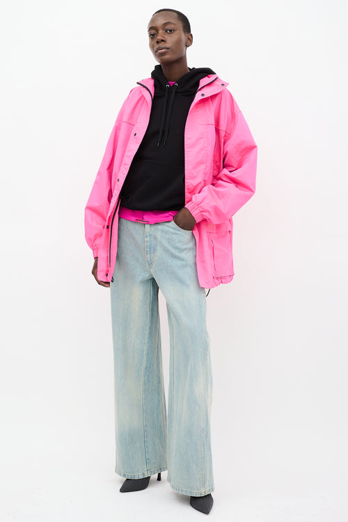 Balenciaga Pink Drawstring Anorak Jacket