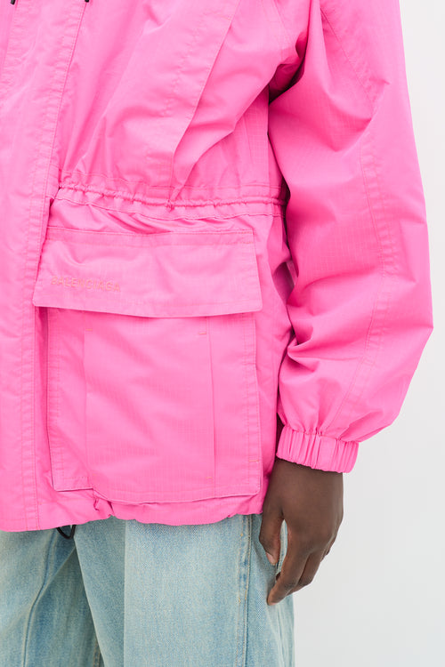 Balenciaga Pink Drawstring Anorak Jacket