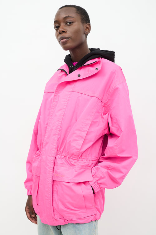 Balenciaga Pink Drawstring Anorak Jacket