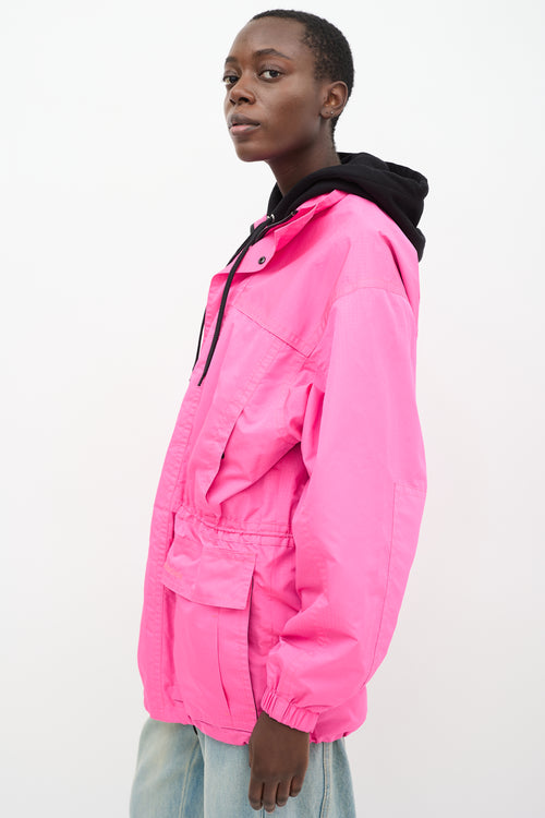 Balenciaga Pink Drawstring Anorak Jacket