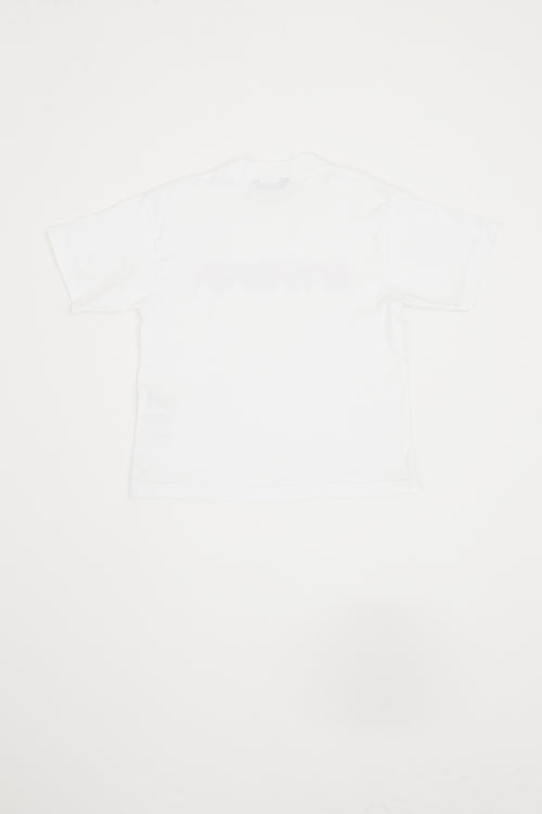 Balenciaga White & Pink Drip Logo T-shirt