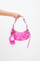 Balenciaga Pink Embossed Leather XS Le Cagole Bag