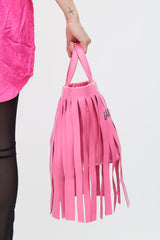 Balenciaga Pink Fringe Laundry Cabas Tote Bag